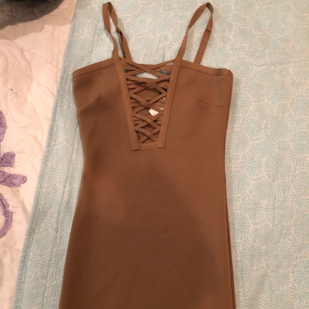 NEW Form-fitting, light brown ( dark taupe) dress!